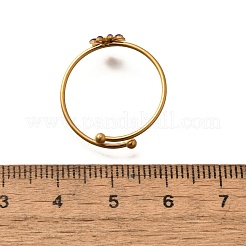 Daisy 304 Stainless Steel Enamel Open Cuff Rings for Women&nbsp;RJEW-M061-01G-03