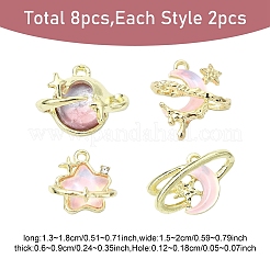 8Pcs 4 Styles Alloy Resin Pendants&nbsp;FIND-YW0011-25