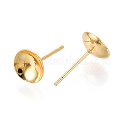 Brass Earring Settings&nbsp;KK-T077-18G-03