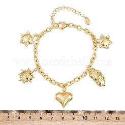 304 Stainless Steel Charm Bracelets&nbsp;BJEW-D359-06G
