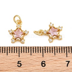 Brass Micro Pave Cubic Zirconia Charms&nbsp;KK-Q085-13G-03