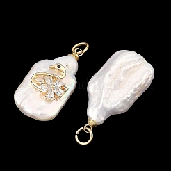 Natural Baroque Keshi Pearl Pendants&nbsp;PALLOY-JF06006