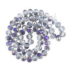 Transparent Crackle Electroplate Glass Beads Strands&nbsp;EGLA-T008-028-B04