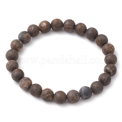 Natural Bronzite Round Beaded Stretch Bracelets for Women Men&nbsp;BJEW-JB11425