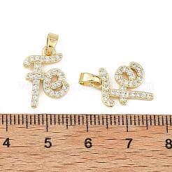 Brass Micro Pave Clear Cubic Zirconia Pendants&nbsp;CU-B002-05G