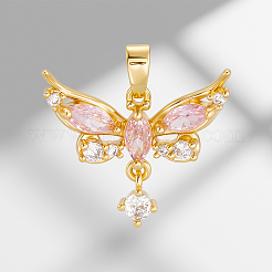 8Pcs Brass Micro Pave Cubic Zirconia Pendants&nbsp;KK-BBC0019-37