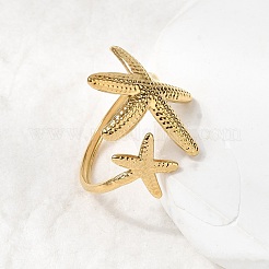 5Pcs 304 Stainless Steel Open Cuff Rings for Women&nbsp;RJEW-K313-10G