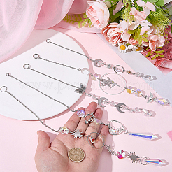 5Pcs Alloy Planet Moon Hanging Ornaments&nbsp;HJEW-BM0001-47