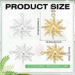 10Pcs 2 Colors Brass Pendants&nbsp;KK-BC0014-32