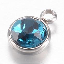 304 Stainless Steel Glass Rhinestone Charms&nbsp;STAS-G082-04