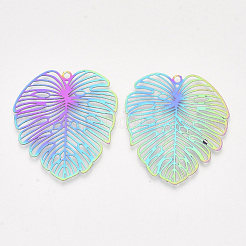 Ion Plating(IP) 201 Stainless Steel Filigree Pendants&nbsp;STAS-S108-37