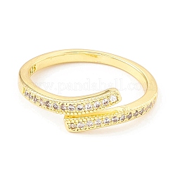 Clear Cubic Zirconia Heart Open Cuff Ring&nbsp;RJEW-I083-11G