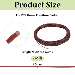 90M Round Plastic Rattan Cord&nbsp;OCOR-WH0077-134A