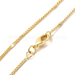 2mm Rack Plating Brass Curb Chain Necklaces for Women Men&nbsp;MAK-L044-24G