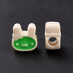 Rubberized Style Acrylic European Beads&nbsp;SACR-E009-21