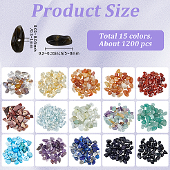 150G 15 Styles Natural & Synthetic Mixed Gemstone Chip Beads&nbsp;G-PA0001-95