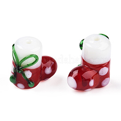 Christmas Themed Handmade Lampwork Beads&nbsp;LAMP-TAC0004-06