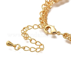 Letter Z & Rectangle & Star Brass Micro Pave Clear Cubic Zirconia Charm Bracelets&nbsp;BJEW-L696-035G