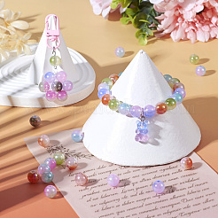 100Pcs UV Plating Iridescent Two Tone Acrylic Beads&nbsp;OACR-TA0002-99