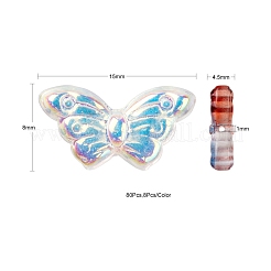 80Pcs 10 Style AB Color Plated & Spray Painted & Transparent Glass Beads&nbsp;GLAA-FS0001-16
