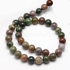 Natural Indian Agate Round Beads Strands&nbsp;G-F243-01-4mm