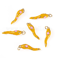 6Pcs Brass Enamel Pendants&nbsp;KK-SW0001-08B