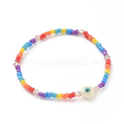 Baking Paint Glass Seed Beads Stretch Bracelets&nbsp;BJEW-JB04829