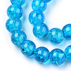 Spray Painted Crackle Transparent Glass Beads Strands&nbsp;CCG-Q001-10mm-06-A