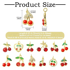12Pcs 12 Styles Brass Micro Pave Cubic Zirconia Pendants&nbsp;KK-CJ0004-30