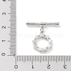 Rack Plating Brass Micro Pave Clear Cubic Zirconia Toggle Clasps&nbsp;KK-P247-13P