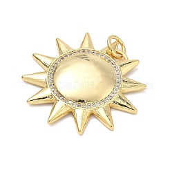 Brass Micro Pave Cubic Zirconia Pendants&nbsp;KK-P345-20G