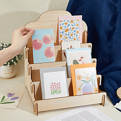 4 Tier Wooden Greeting Card Display Stand&nbsp;ODIS-WH0022-31