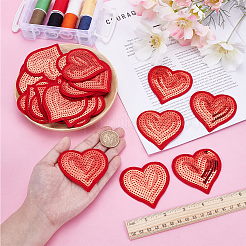 Heart PVC Glitter Iron on/Sew on Patches&nbsp;DIY-WH0060-56