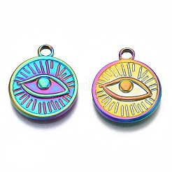 Rainbow Color 304 Stainless Steel Pendants Enamel Settings&nbsp;STAS-S119-095
