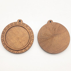 Wooden Pendant Cabochon Settings&nbsp;WOOD-WH0034-89C