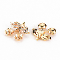 Brass Micro Pave Clear Cubic Zirconia Peg Bails&nbsp;KK-S356-272-NF