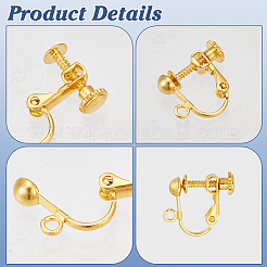 60Pcs 2 Colors Rack Plated Brass Screw Clip-on Earring Findings&nbsp;KK-ME0001-86