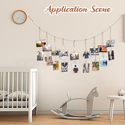 Wall Hanging Photo Display with Wooden Beads Garland&nbsp;AJEW-WH20011-54C