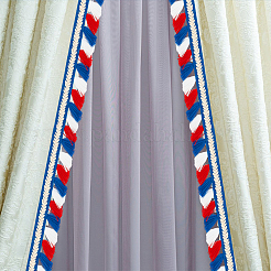 10M Ethnic Style Polyester Tassel Lace Ribbon&nbsp;OCOR-WH0078-274A