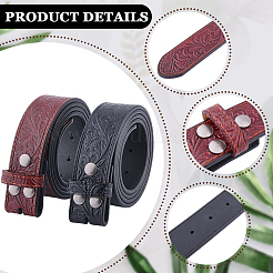 2Pcs 2 Colors Cowboy Theme Cowhide Floral Embossed Corset Belts&nbsp;AJEW-CL0002-12B