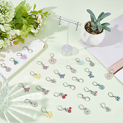 16 Pairs 16 Styles Alloy Enamel Leverback Earrings&nbsp;EJEW-BM0001-06