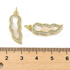 Brass Micro Pave Clear Cubic Zirconia Pendants&nbsp;KK-K365-14C-G