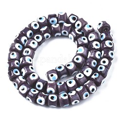 Handmade Evil Eye Lampwork Beads Strands&nbsp;LAMP-WH0006-05F