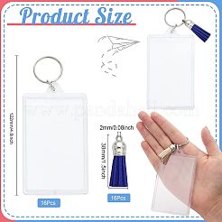 16Pcs Rectangle Acrylic Photo Frame Keychain&nbsp;KEYC-CA0001-34