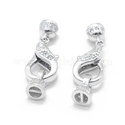 Anti-Tarnish Rhodium Plated 925 Sterling Silver Lobster Claw Clasps&nbsp;STER-L055-061P