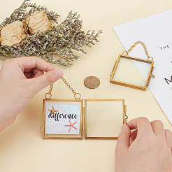 Wall Hanging Brass Double Folding Picture Frames&nbsp;DIY-WH0283-32