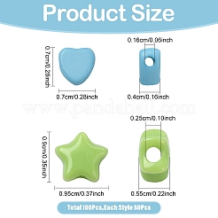 100Pcs 10 Styles Opaque Acrylic Beads&nbsp;MACR-YW0004-48