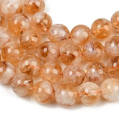 Heated Natural Citrine Beads Strands&nbsp;G-L657-B01-10mm