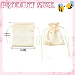 Satin Cloth Drawstring Pouches with Flower&nbsp;ST-CJ0048-001B