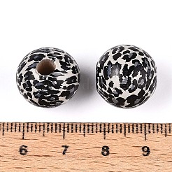 Printed Schima Wood Beads&nbsp;WOOD-N017-01B